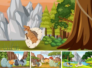 Dinozorların kuluçkaya yattığı sahneler