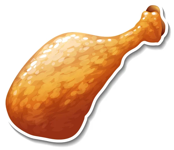 Fried Chicken Drumstick Cartoon Style Illustration — Stock Vector
