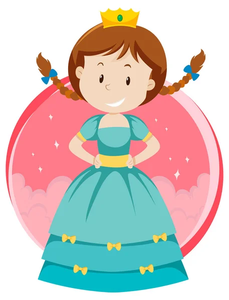 Fantasia Princesa Personagem Fundo Branco Ilustração — Vetor de Stock
