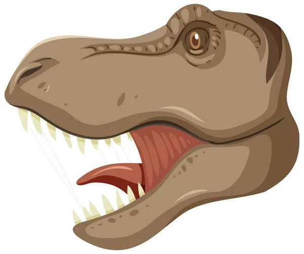 Tyrannosaurus Rex Dinosaur Head White Background Illustration — Stock Vector