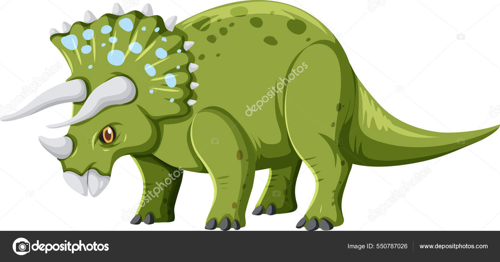 Ilustração de dinossauro verde Cartoon — Ilustração de Stock