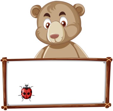 Oyuncak ayı illüstrasyonlu tahta şablonu