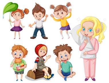 Beyaz zeminde duran tatlı kız.