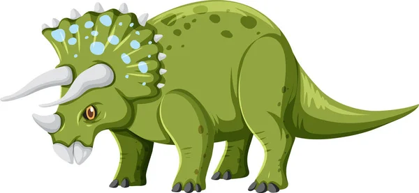 Triceratops Dinosaurier Auf Weißem Hintergrund Illustration — Stockvektor