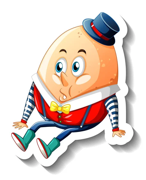 Humpty Dumpty Egg Çizgi Film Karakteri Çizimi — Stok Vektör
