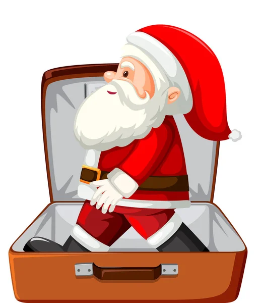 Χριστούγεννα Θέμα Σάντα Αποσκευές Λευκό Bcakground Εικονογράφηση — Διανυσματικό Αρχείο
