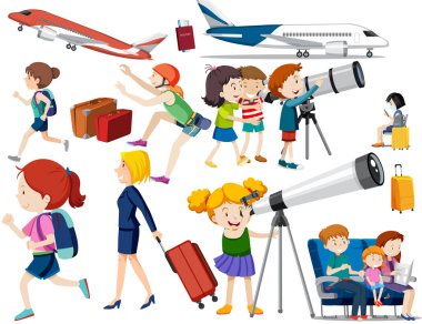 Farklı aktivitelerde bulunan bir grup insan