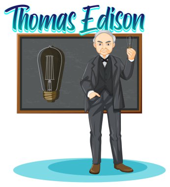 Thomas Edison çizgi film karakteri çizimi