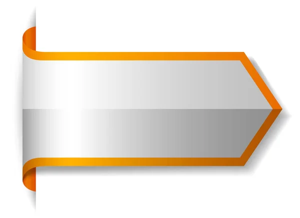 白色背景图上的橙色横幅设计 — 图库矢量图片