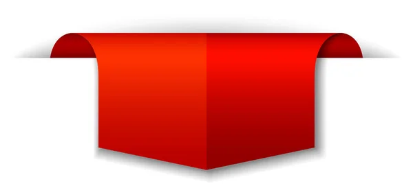 Disegno Banner Rosso Sfondo Bianco Illustrazione — Vettoriale Stock