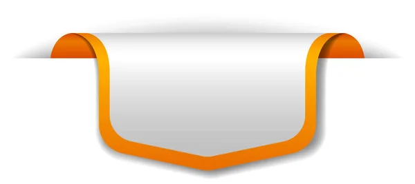 Oranje Banner Ontwerp Witte Achtergrond Illustratie — Stockvector
