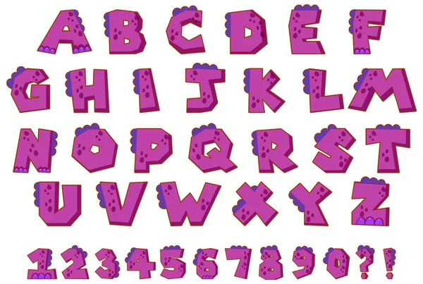 Font Design Alfabeti Inglesi Numeri Illustrazione — Vettoriale Stock