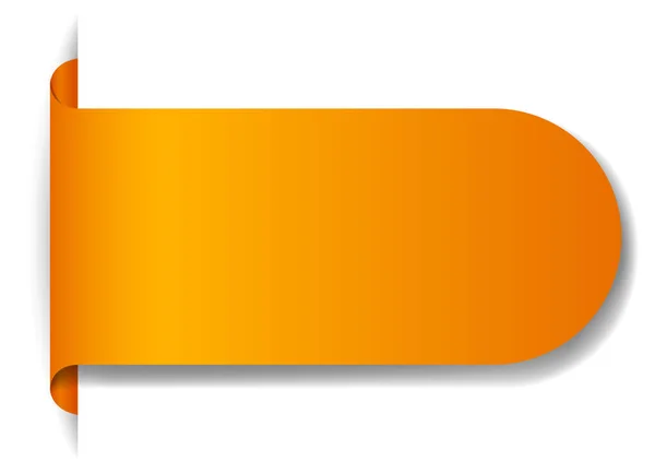 Desenho Banner Laranja Ilustração Fundo Branco — Vetor de Stock