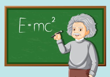 Çizgi film stilinde Albert Einstein 'ın portresi