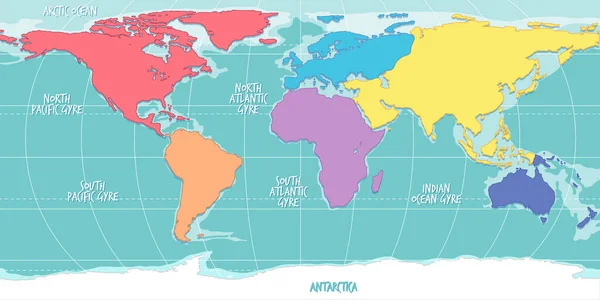 Mapa Světa Barevném Ilustraci — Stockový vektor