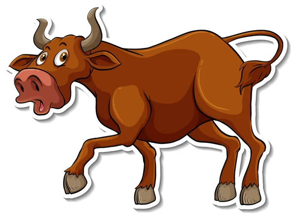 Vache Animal Dessin Animé Autocollant Illustration — Image vectorielle
