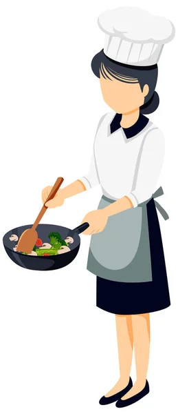 Chef Mulher Personagem Ícone Ilustração — Vetor de Stock