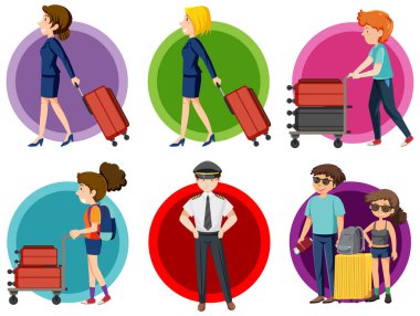 Bavul resimlerini çeken bir grup insan.