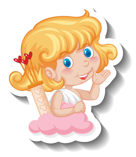 Little cupid girl cartoon character illustration