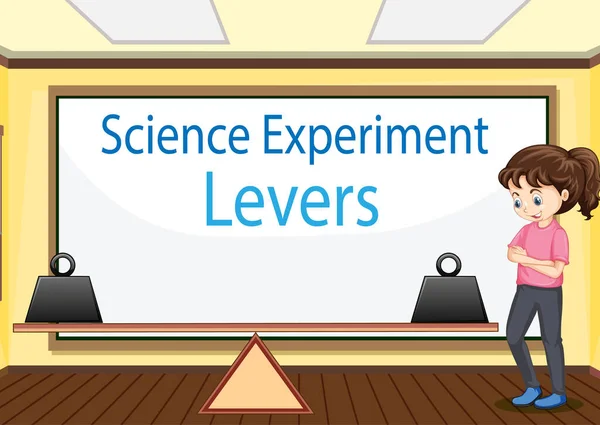 Science Concept Levers Experiment Illustration — Stock Vector