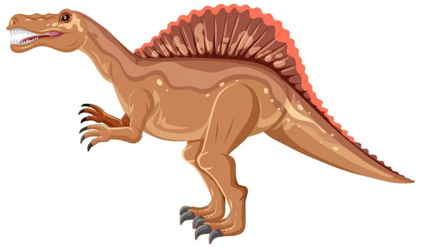 Spinosaurus Dinosaurie Vit Bakgrund Illustration — Stock vektor