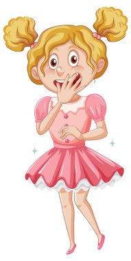 Beyaz zeminde duran tatlı kız.