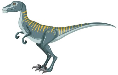 Beyaz arkaplan çiziminde Velociraptor dinozoru