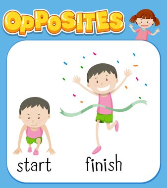 Ters kelime için başlangıç ve bitiş illüstrasyon