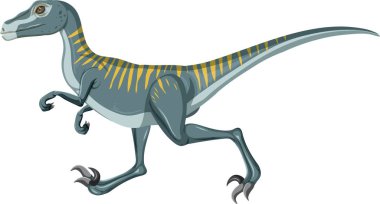 Beyaz arkaplan çiziminde Velociraptor dinozoru