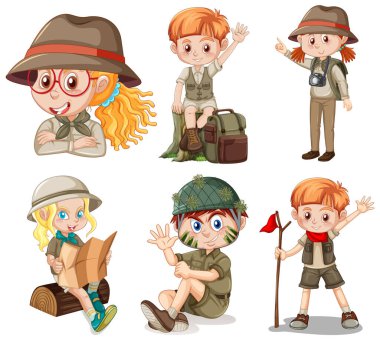 Farklı eylemlerde bulunan bir grup genç.