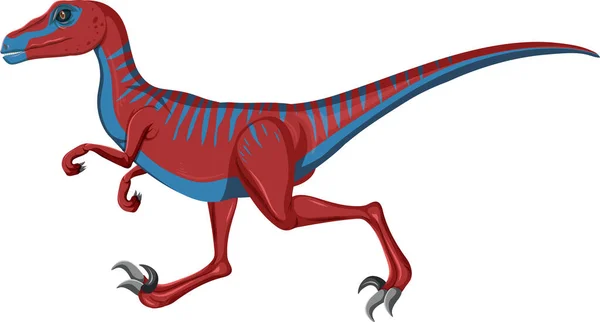 Dinosaurio Velociraptor Sobre Fondo Blanco Ilustración — Vector de stock