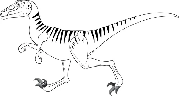 Velociraptor Dinossauro Doodle Esboço Sobre Fundo Branco Ilustração — Vetor de Stock