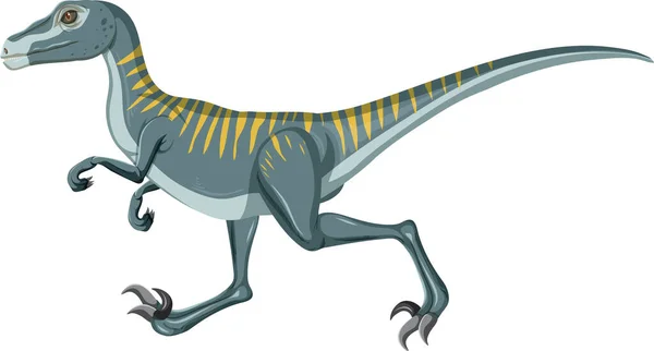 Velociraptor Dinosaurus Witte Achtergrond Illustratie — Stockvector