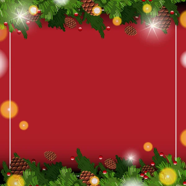 Empty Banner Christmas Theme Ornaments Illustration — Stock Vector
