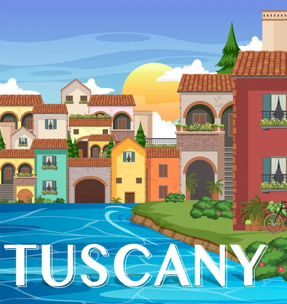 意大利标志性旅游景点建筑背景说明 — 图库矢量图片