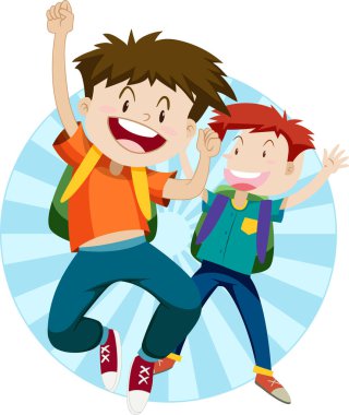 Happy Man tatil temasını sırt çantasıyla gezer