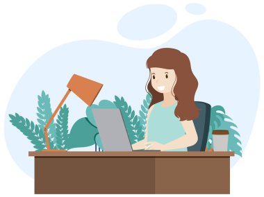 Ev tasarımında düz tasarım illüstrasyonunda çalış