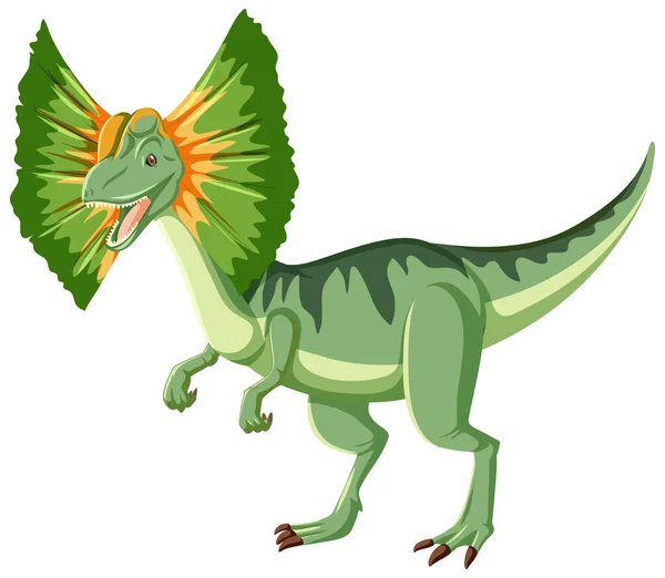 Dinossauro Dilophosaurus Sobre Fundo Branco Ilustração — Vetor de Stock