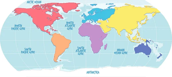 世界地图地理背景说明 — 图库矢量图片