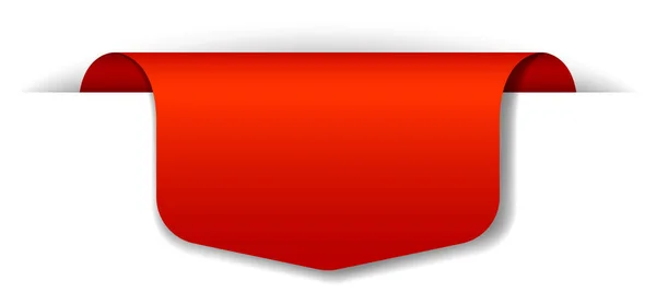 Дизайн Червоного Банера Білому Тлі Ілюстрації — стоковий вектор