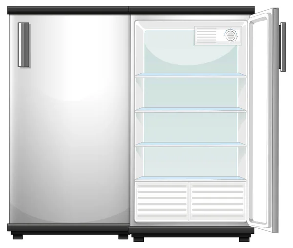 Kühlschrank Mit Geschlossener Und Geöffneter Tür Illustration — Stockvektor