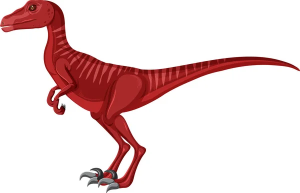 Velociraptor Dinosaurie Vit Bakgrund Illustration — Stock vektor