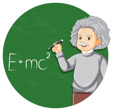 Çizgi film stilinde Albert Einstein 'ın portresi