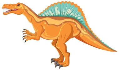 Spinosaurus dinozor üzerinde beyaz arka plan illüstrasyon