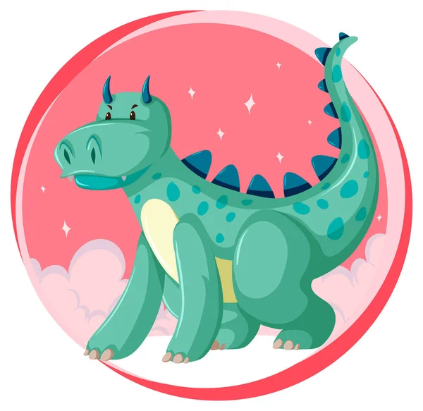 Fantasy Dragon Character White Background Illustration — Stock Vector