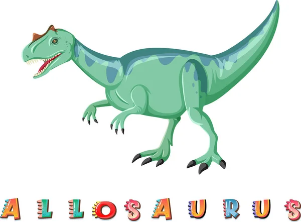 Tarjeta Presentación Dinosaurios Para Ilustración Allosaurios — Archivo Imágenes Vectoriales