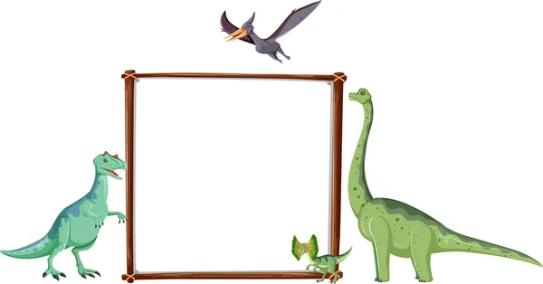 Návrh Bannerové Šablony Mnoha Dinosaury Ilustrace — Stockový vektor