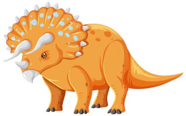 Beyaz arkaplan çiziminde bir dinozor triceratops