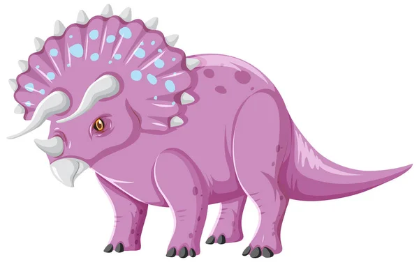 Ein Dinosaurier Triceratops Auf Weißem Hintergrund Illustration — Stockvektor