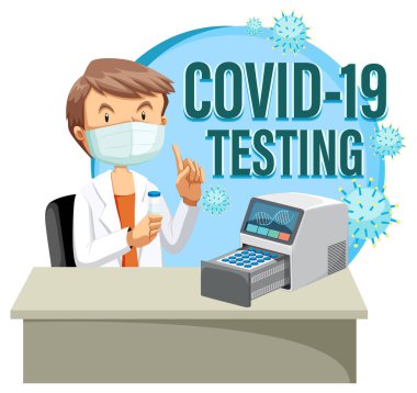 Antijen test kiti illüstrasyonu ile Covid 19 testi